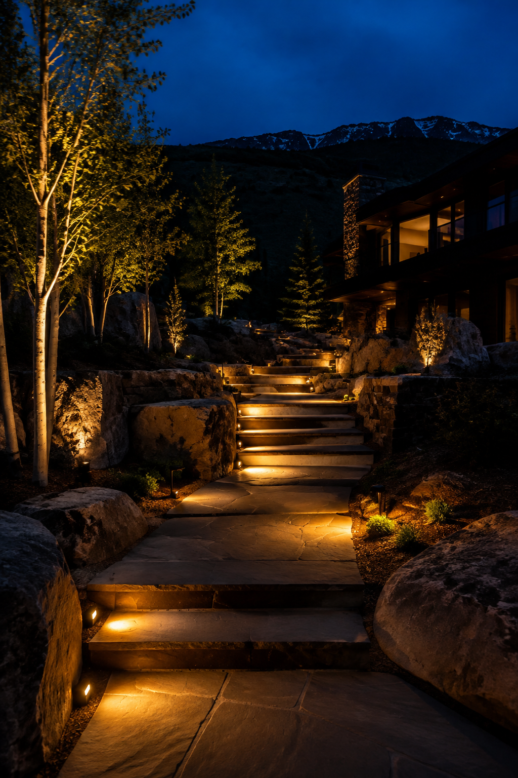 Finished outdoor lighting project by PHNIX